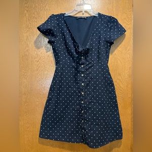 Abercrombie Blue/White Polka Dot Mini Dress, Size XS